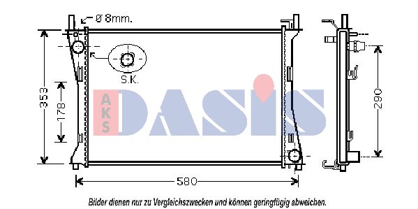 AKS DASIS Radiaator,mootorijahutus 090076N